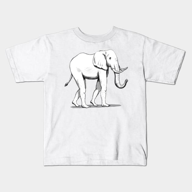 Elephant With Human Feet Kids T-Shirt by ThompsonTom Tees